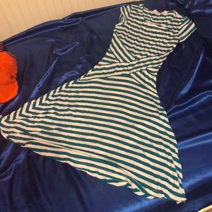 Striped Midi Flare Dress